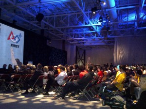 Students waiting to find out what the FIRST 2011 challenge is.